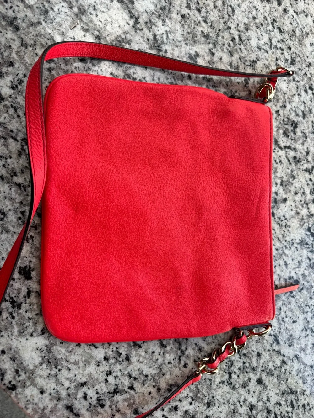 kate spade Red Pebbled Leather Crossbody Bag with Gold Hardware